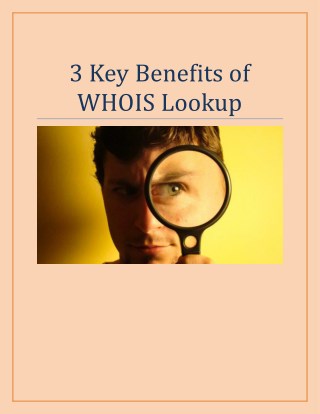 3 Key Benefits of WHOISÂ Lookup