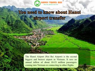 You need to know about Hanoi airport transfer