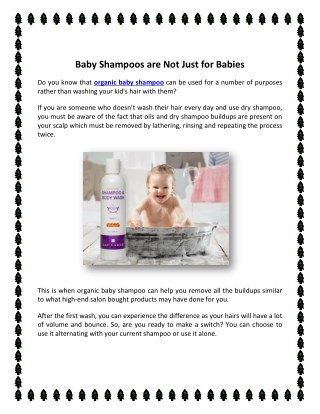 Baby Shampoos are Not Just for Babies