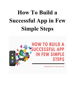 How To Build a Successful App in Few Simple Steps