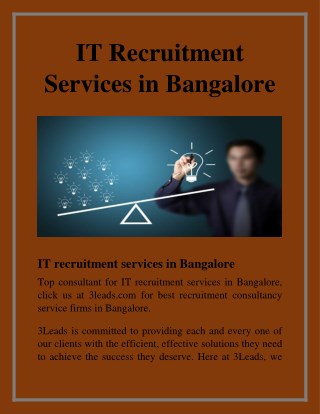 it recruitment services in Bangalore