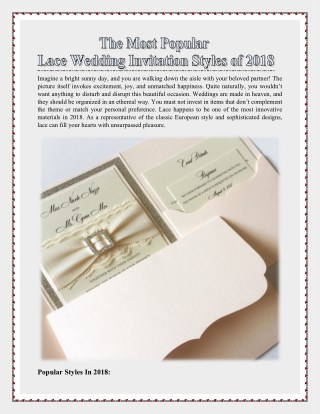 The Most Popular Lace Wedding Invitation Styles of 2018