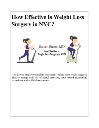 How Effective Is Weight Loss Surgery in NYC?