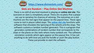 Slots are Random â€“ Play Online Slot Machine