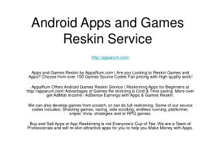 Android Apps and Games Reskin Service