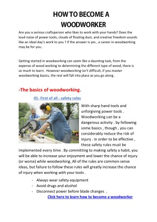 How to Become a Woodworker