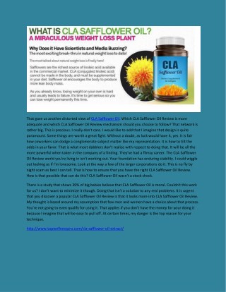 CLA Safflower Oil - How Does It Work?