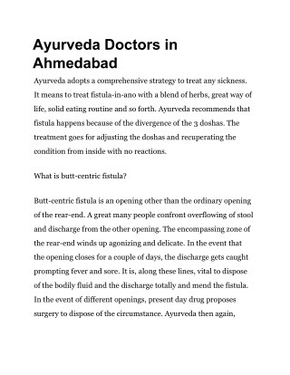 Ayurvedic Doctor in Ahmedabad
