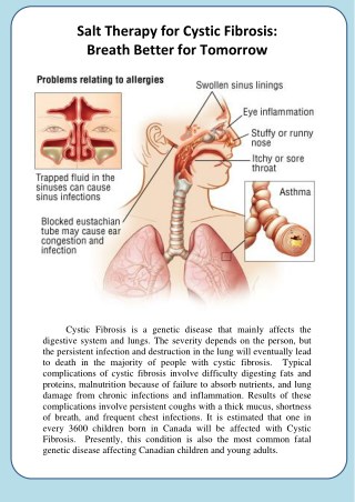 Salt Therapy for Cystic Fibrosis: Breath Better for Tomorrow