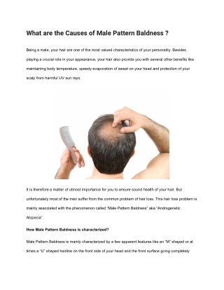 What are the Causes of Male Pattern Baldness ?