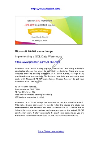 Microsoft 70-767 exam dumps