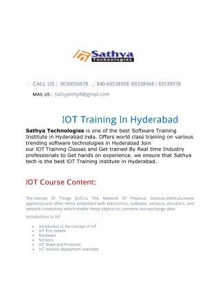 IOT training in Hyderabad