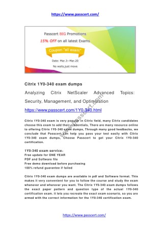 Citrix 1Y0-340 exam dumps