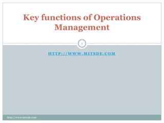 Key functions of Operations Management - Correspondence MBA - Distance Management courses | MIT School of Distance Educa