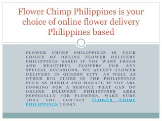 Flower Chimp Philippines is your choice of online flower delivery Philippines based