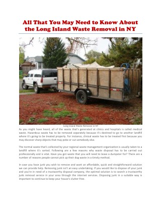 Long island waste removal ny