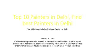 Top 10 Painters in Delhi, Find best Painters in Delhi