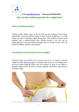 How to Take Orlistat Powder for Weight Loss?