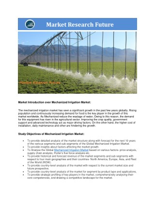 Mechanized Irrigation Marekt PDF Report