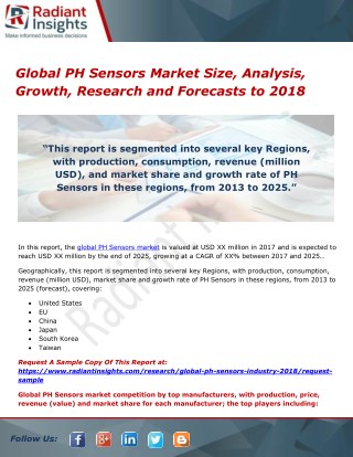 Global PH Sensors Market Size, Analysis, Growth, Research and Forecasts to 2018