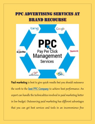 PPC Advertsing Services at Brand Recourse