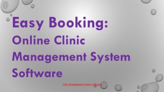 Easy Clinic Management Software | Best Clinic Booking System