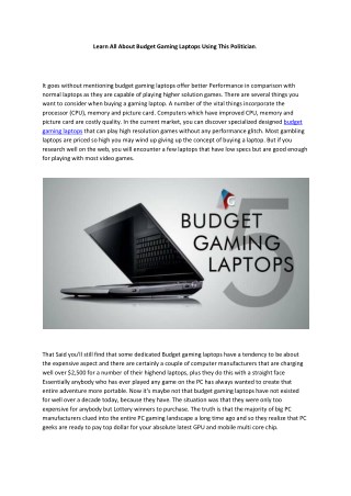 budget gaming laptops