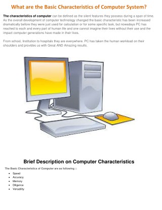 Characteristics of Computer System