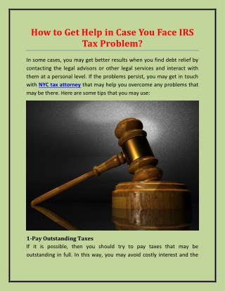 How to Get Help in Case You Face IRS Tax Problem?