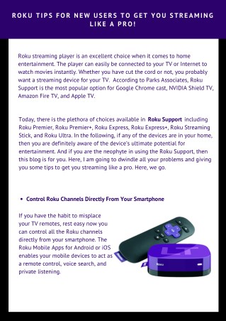 Best Roku Tips for the Users To Get You Streaming Like A Pro!