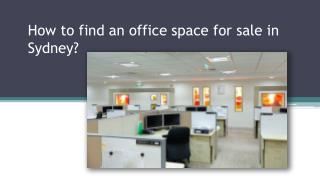 Ready to buy an office space in Sydney?