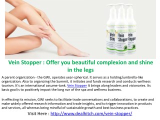 Vein Stopper : Offer you beautiful complexion and shine in the legs