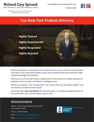 Top New York Probate Attorney