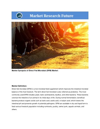 Direct Fed Microbial (DFM) Market