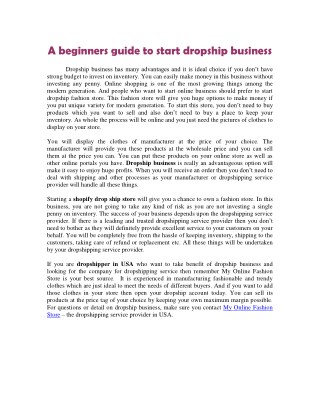 A beginners guide to start dropship business