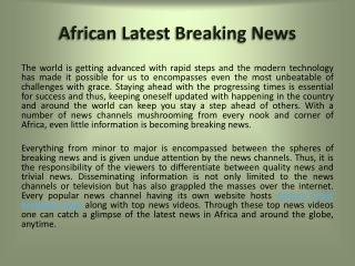 African latest breaking news