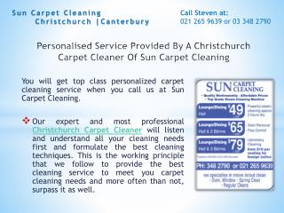 Personalised Service Provided By A Christchurch Carpet Cleaner Of Sun Carpet Cleaning