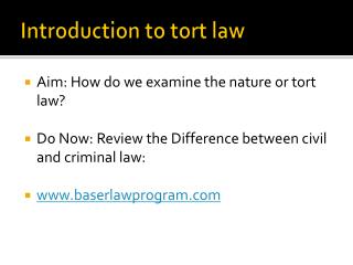 Introduction to tort law