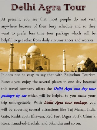 Delhi Agra Tour