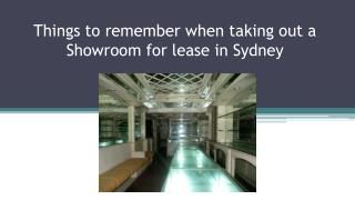 How to search for showroom for lease in Sydney?