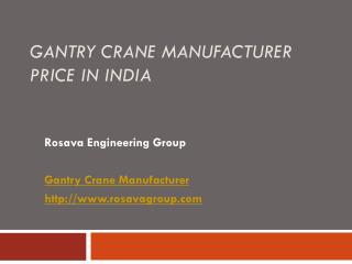 Gantry crane manufacturer price in india