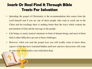 Snark Or Real Find It Through Bible Tracts For Salvation