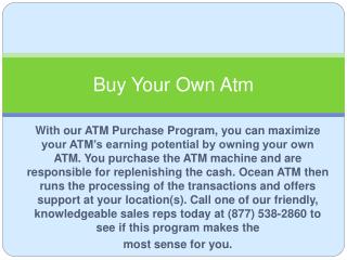 Buy Your Own Atm