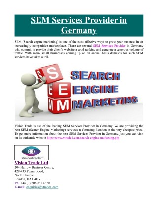 SEM Services Provider in Germany