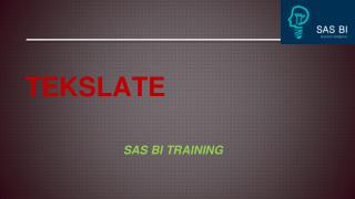 SAS BI Training Online With Live Projects - Free Demo