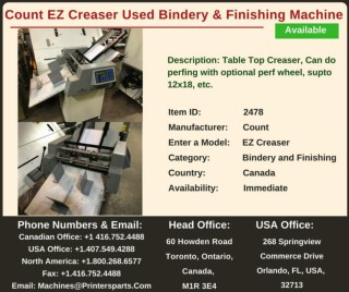 Buy Used Count EZ Creaser Bindery and Finishing Machine