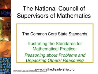The National Council of Supervisors of Mathematics