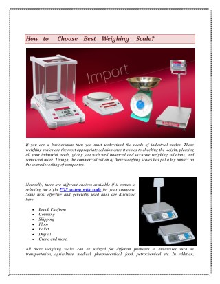 How to Choose Best Weighing Scale