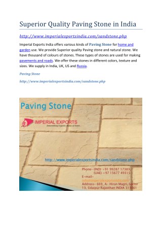 Superior Quality Paving Stone in India