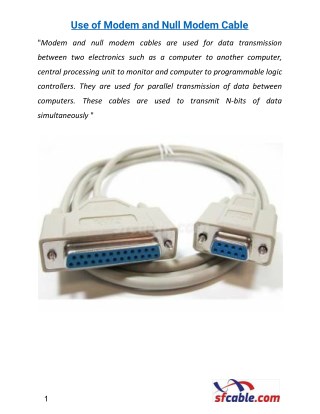 Use of Modem and Null Modem Cables